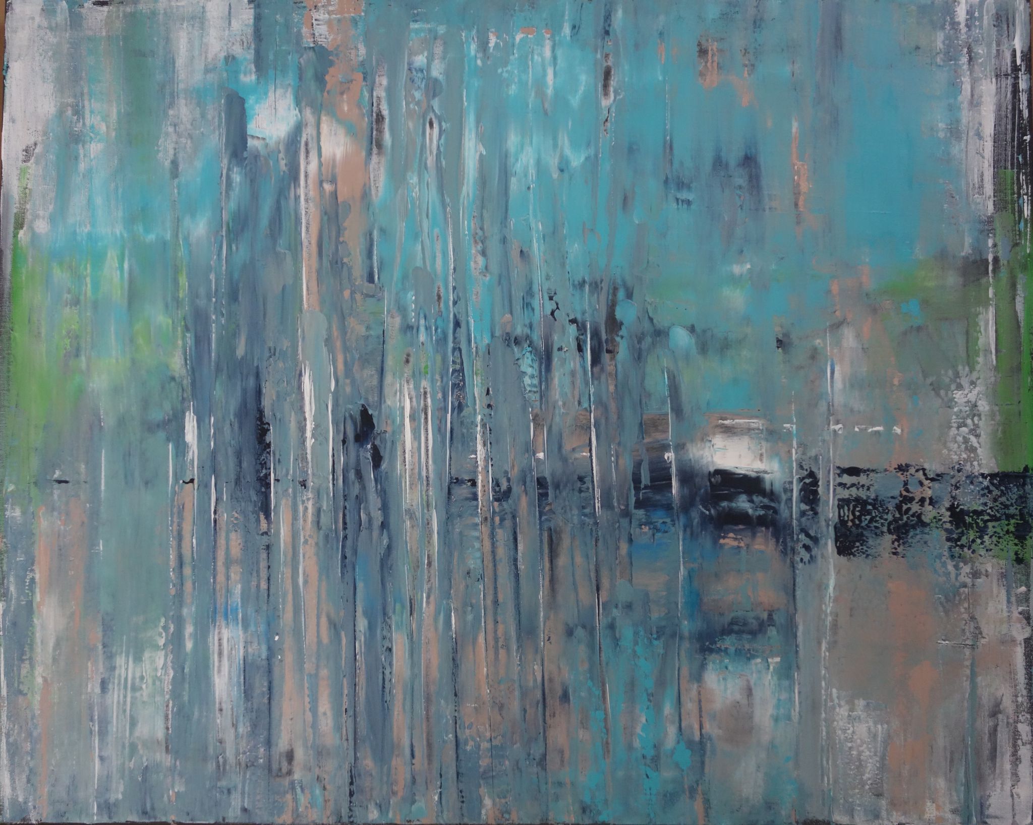 vodopád, 80/100 cm, 2015, akryl na plátně