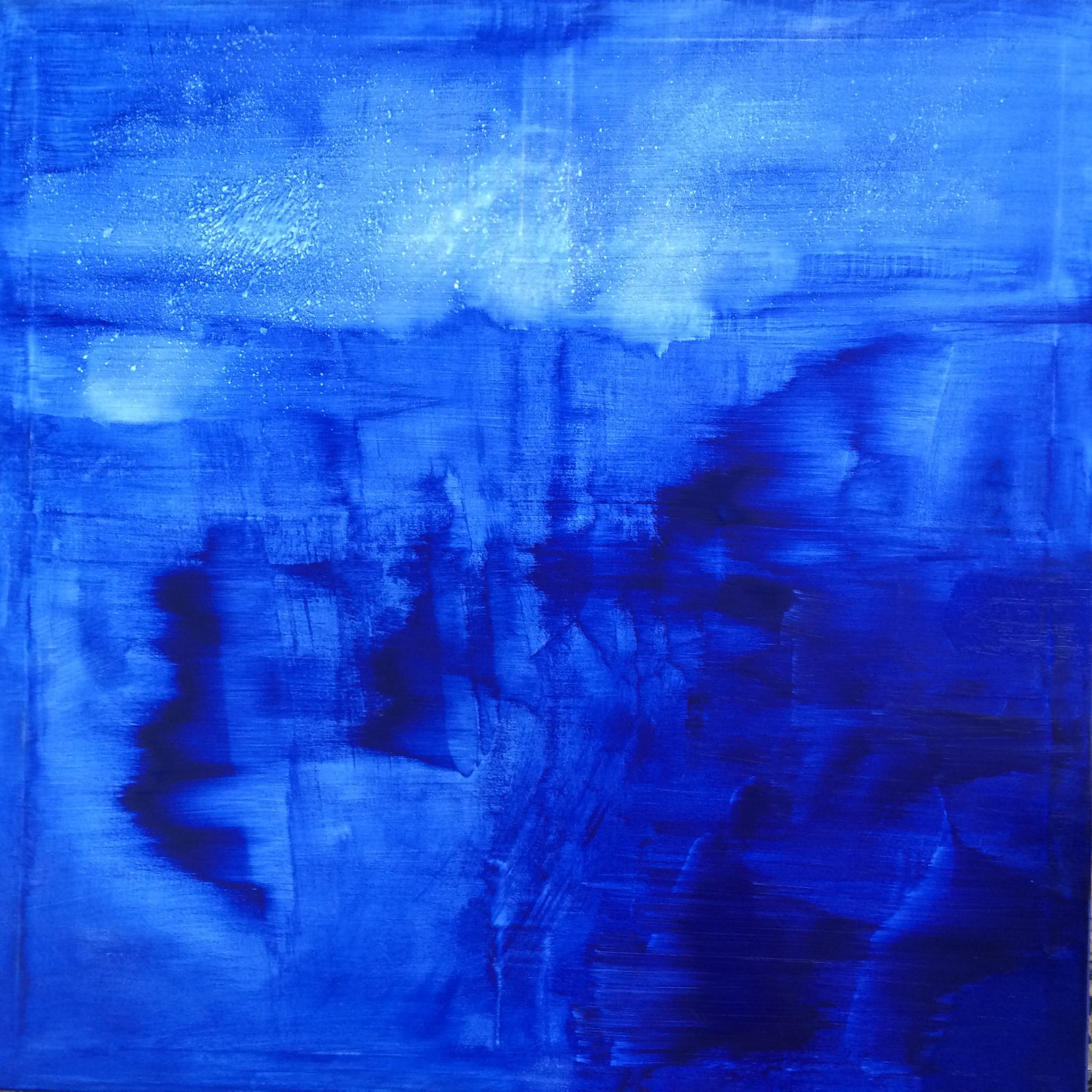 modrý, 100/100 cm, 2014, akryl na plátně